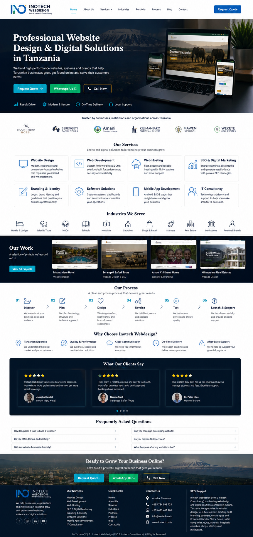 Premium Inotech Webdesign website concept for Tanzanian businesses
